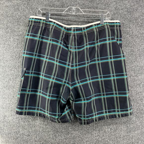 Speedo Swim Trunks Mens Large Black Blue Plaid Comfort Drawstring Lined - Picture 10 of 10